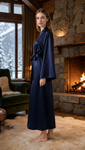 Vestaglia in Raso 2026 da Donna, <span class=keywords><strong>Kimono</strong></span> Extra Lungo con Maniche Oversize, Scollo a V, in Seta, Vestaglia da Bagno, Abito da Casa, Abbigliamento da Notte, Maxi con <span class=keywords><strong>Cintura</strong></span> - Product Image 6