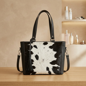 B.S INTERNATIONAL, Bolso de Cuero Genuino Hecho en India, Diseño de Rayas Dulces, Estilo Vintage Personalizado, Impermeable, Gran Capacidad, Cierre de Cremallera - Product Image 1