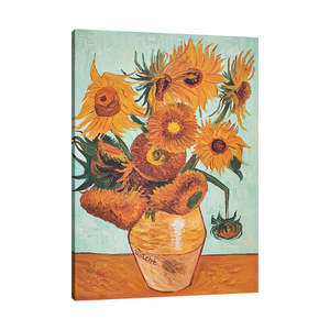 Decoración <span class=keywords><strong>de</strong></span> habitación <span class=keywords><strong>de</strong></span> Hotel lienzo arte Antic Vincent <span class=keywords><strong>Van</strong></span> <span class=keywords><strong>Gogh</strong></span> girasol impresionismo pintura al óleo pintada a mano - Product Image 1