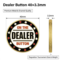 Bouton de croupier en alliage de zinc robuste de qualité casino, jeton de poker, pièce de club de poker, pour jeu de table All-In