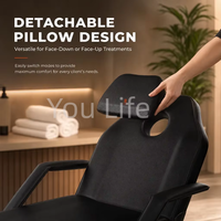 Neues Design Faltbare Kosmetikliege mit Salonhocker und Aufbewahrungsbox für Salon Spa Massagetisch aus Leder in Verschiedenen Farben