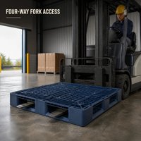 Palette en plastique à double face à plat, en HDPE, pour salle blanche, entreposage pharmaceutique, entrepôt hygiénique, logistique, service OEM