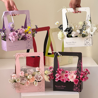 Boîte en papier florale, boîte à fleurs exquise, écologique et portable pour l'emballage de bouquets cadeaux