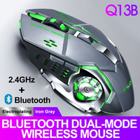 Souris sans fil de jeu T-WOLF Q13B à double mode 2.4g BT rechargeable USB avec rétroéclairage LED pour joueur PC ordinateur portable