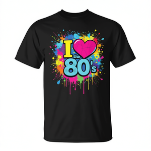 Me encanta la camiseta retro de los años 80 con diseño colorido y divertido de la vieja escuela. - Product Image 2