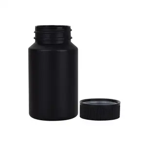 Capsule en plastique bouteilles 100ml noir mat POUR ANIMAUX DE COMPAGNIE bouteille de pilule avec noir CRC couvercle