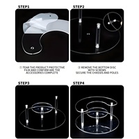 Présentoir circulaire en acrylique à 3 niveaux sur mesure avec bords polis pour organisateur de Funko Pop et de parfums – Support en acrylique transparent