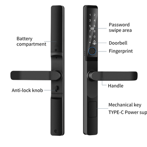قفل باب ذكي خارجي مقاوم للماء IP68 من Vertexis مع بصمة الإصبع وتقنية Tuya TTLOCK BLE للأبواب الضيقة المصنوعة من الألومنيوم والخشب - Product Image 4