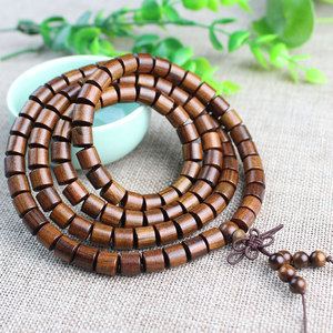 Rosario budista de 108 cuentas de palisandro negro, forma de barril, regalo unisex, joyería - Product Image 2