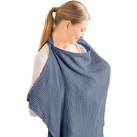 Cache-allaitement en mousseline de couleur unie, 100 % coton pur, ajustable, pour l'allaitement et l'intimité des nouveau-nés et des bébés en crèche