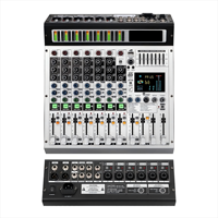 Nouvelle table de mixage audio numérique professionnelle 8 canaux avec 99 effets, 2 moniteurs et alimentation fantôme USB +48V
