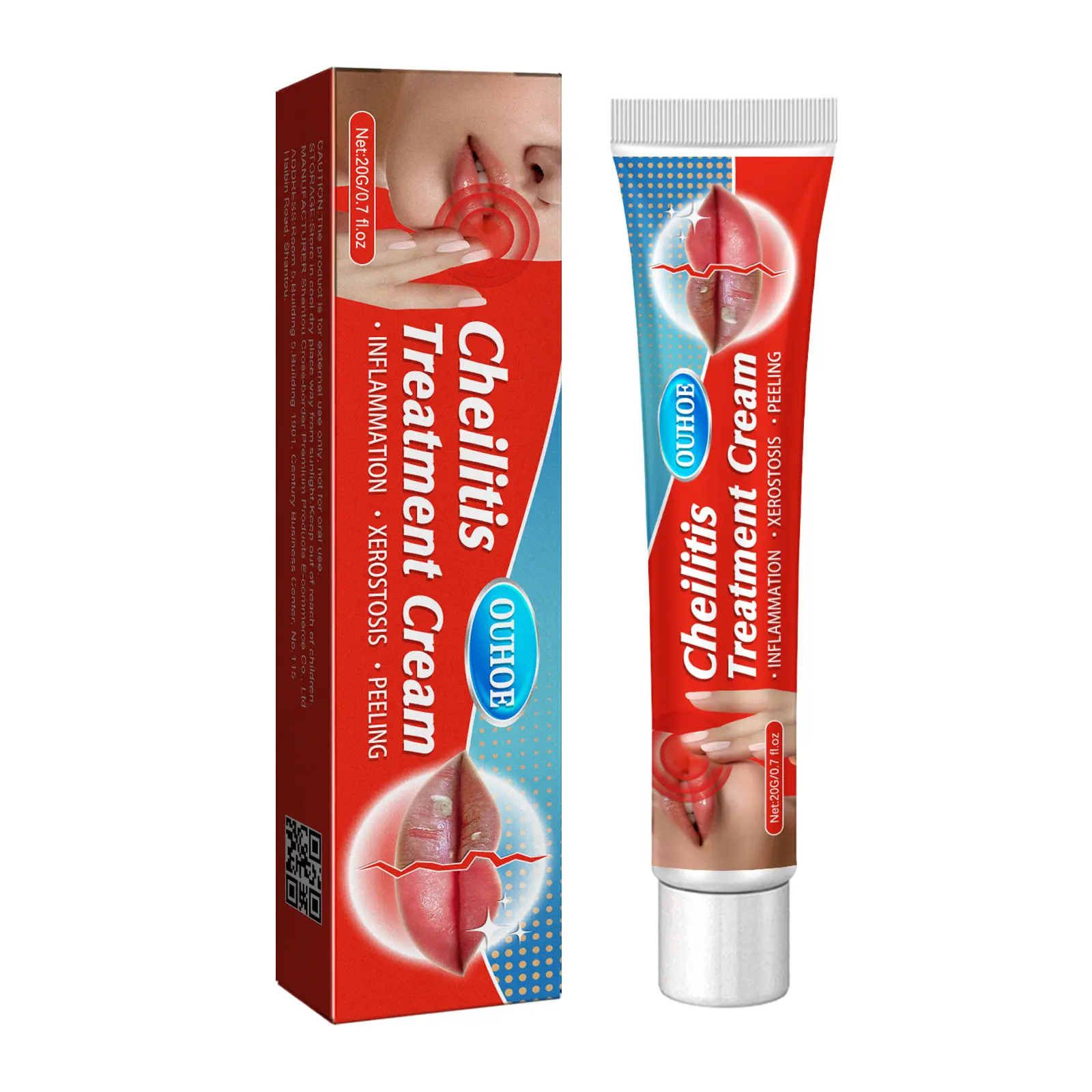 OUHOE Lip Repairing Creme Nutritivo e Hidratante Esfoliante Anti-Dry ChapPED Fade Lip Lines Creme Cuidado com Proteção Solar