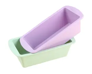 Food grade easy clean kitchen pastry baking bread mould handmade rectangular silicone cooking toast mold