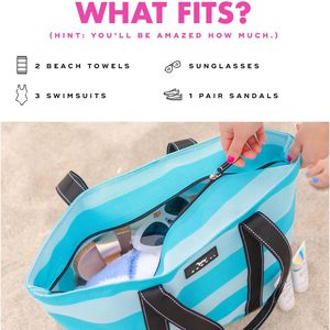 Grand sac de plage rayé pour femmes - Sac fourre-tout durable en maille tissée pour la plage et la <span class=keywords><strong>piscine</strong></span>, idéal pour les escapades à la plage - Product Image 4