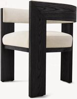 Chaise de salle à manger en bois massif avec dossier, personnalisable, style moderne minimaliste nordique, rembourrée en tissu, pour la maison, l'hôtel, le restaurant
