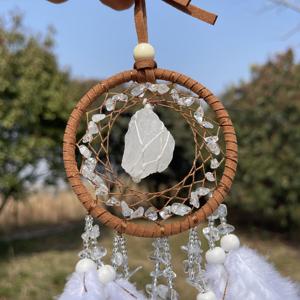 Atrapasueños de Cristal Natural al por Mayor, Atrapasueños Mini de Cuarzo Transparente, Obsidiana y Labradorita <span class=keywords><strong>para</strong></span> Protección y Decoración del Hogar - Product Image 4