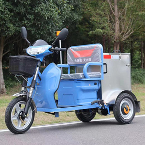 Tricycle électrique de collecte des déchets, bleu, transmission automatique, pour le nettoyage municipal et le transport des déchets - Product Image 2