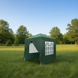 เต็นท์แคมป์ปิ้งกันน้ำสีเขียว ขนาด 2x2 เมตร ติดตั้งง่าย ผ้า Oxford สำหรับสามฤดู พร้อมหน้าต่างและประตูสองบาน - Product Image 2