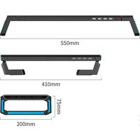 4 Hub USB Support pour moniteur d'ordinateur pliable avec tiroir et support mobile