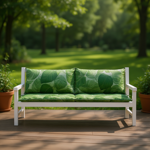Leaf Pattern Outdoor <b>Garden</b> <b>Bench</b> <b>Cushion</b> 78.7"x19.7"x2.8" Fabric Water Resistant Removable Washable All Season Use - Product Image 2