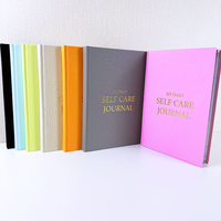 Journal en lin relié rigide personnalisé A5/A4 avec bordure dorée, couture à la main, santé mentale, pleine conscience, soins personnels