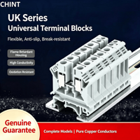 Bloc de bornes sur rail DIN série Chint UK2.5BUK, contact en cuivre, 32A, connexion par vis, base en plastique, 2,5 mm