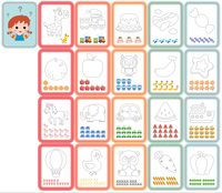Cartes numériques magnétiques double face effaçables à sec UCI ODM, ensemble éducatif créatif pour enfants de 3 à 7 ans, thème carton, jouets populaires