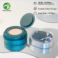Kotak Bedak Tabur Persegi Panjang Hijau Custom China, Wadah Cushion Foundation BB Air Cushion, Tempat Bedak Padat Portabel ABS
