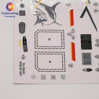 Autocollants aquatiques personnalisés en PE/EVA résistants à la chaleur, écologiques, pour détails de maquettes militaires, motif bouche de requin et insignes étoiles, vente en gros