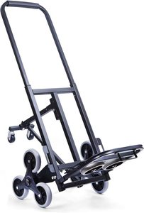 Carretilla de Mano Plegable de Cuatro Ruedas de Acero con Plataforma Recubierta de Polvo Negro para Compras y Entregas - Product Image 2