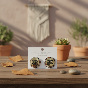 Commercio all'ingrosso messicano prugna bottone argento bohémien orecchini di moda per le donne ordine all'ingrosso regalo per lei - Product Image 3