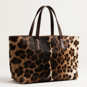 Borsa Tote in <span class=keywords><strong>Vera</strong></span> <span class=keywords><strong>Pelle</strong></span> di Vacca con Stampa Animale Personalizzata dal Produttore per Donne - Product Image 2
