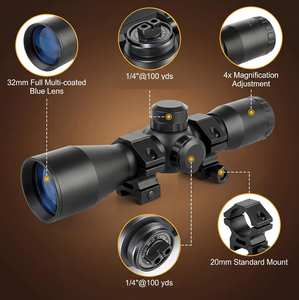 Mira Telescópica Bowei 4x32 para Caza con Lente Multicapa, Zoom Fijo, Tubo de <span class=keywords><strong>1</strong></span> Pulgada - Product Image 4