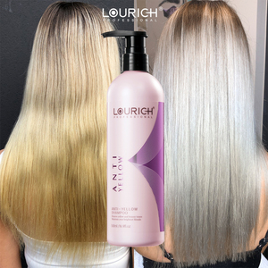 Shampoo violet anti-jaunissement LOURICH, neutralise les tons cuivrés, tonifiant pour cheveux blonds argentés, shampooing pour salon, vente en gros, marque privée, OEM - Product Image 3