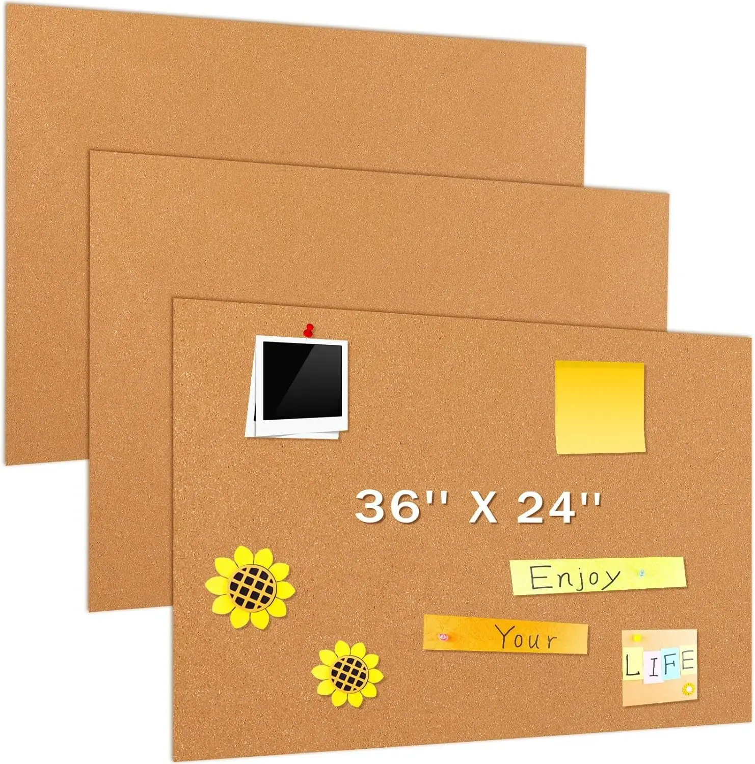 36 "x 24" bacheca senza telaio Pin per parete 1/4 "grande spessore CorkBoard Set senza adesivo