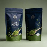 Sachet Doypack Personnalisé pour Poudre de Matcha, Finition Mate, Réutilisable, pour Emballage de Thé, Commandes Flexibles, Livraison Rapide