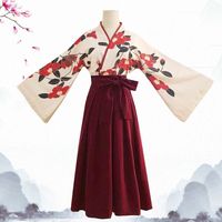 Ensemble Hanfu modernisé au style rétro, Kimono vintage, Robe longue élégante pour femme adulte, style jeune et doux