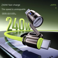 Câble de données en alliage de zinc tressé 4 en 1 avec connecteurs Micro USB et Type-C pour iPhone, charge rapide PD et transfert de données