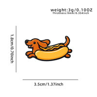 Broche émaillée personnalisée XR Teckel Hot Dog, épinglette, badge, nickel noir, émail dur, vente en gros, broches en métal personnalisées