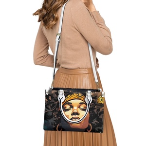 Designer di beni di lusso Afro-nero americano ritratto donna borse portafogli Set OEM ODM all'ingrosso modello personalizzato borsa - Product Image 5