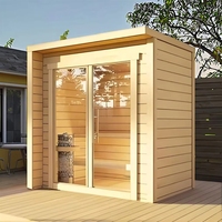 Sauna extérieur en bois massif au design moderne, apprécié des consommateurs, pour 2 à 4 personnes