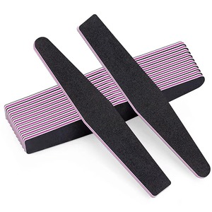 Black Double Sided <b>Nail</b> <b>File</b> 100 180 Grit Emery Board for Natural <b>Nails</b> Manicure Tools - Product Image 5