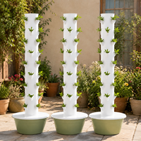Système hydroponique vertical de jardinage en tour à 9 niveaux, jardinière peu encombrante pour légumes, herbes et micro-légumes