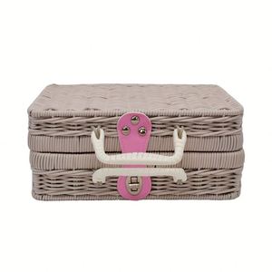 Caja de mimbre PP ecológica de nuevo diseño, caja de almacenamiento Vintage hecha a mano, cesta de almacenamiento para el hogar - Product Image 6