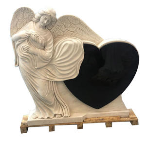 Памятник из черного гранита в форме сердца, надгробие для могил - Product Image 2