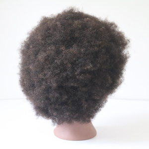 Tête de mannequin en cheveux humains 100% afro de 8 pouces pour la pratique du tressage, poupée mannequin afro-américaine pour la coiffure - Product Image 5