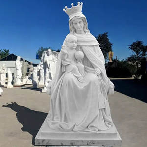 Statue de la Vierge Marie en marbre peint classique, figurine en résine personnalisée, <span class=keywords><strong>sculpture</strong></span> de Marie pour la décoration de l'église catholique et de la maison - Product Image 4