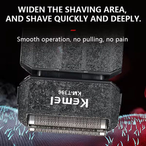 Rasoir électrique pour homme <span class=keywords><strong>KEMEI</strong></span> KM-t396, batterie rechargeable <span class=keywords><strong>600</strong></span> mAh, 7500 tr/min, lames jumelles en acier inoxydable, tête de rasage pour calvitie - Product Image 4