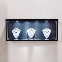 Présentoir à bijoux carré mural personnalisé transparent collier or diamant bijoux boîtes de présentation pour magasin de luxe boutique centre commercial