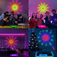 Feux d'artifice magiques d'extérieur/d'intérieur avec commande vocale, source lumineuse LED, feux d'artifice étanches, Bluetooth